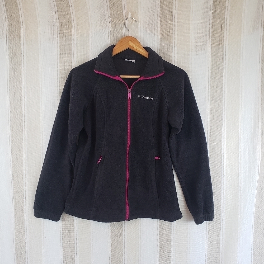 Columbia Fleece Zipped‎ Jacket Black Size Small